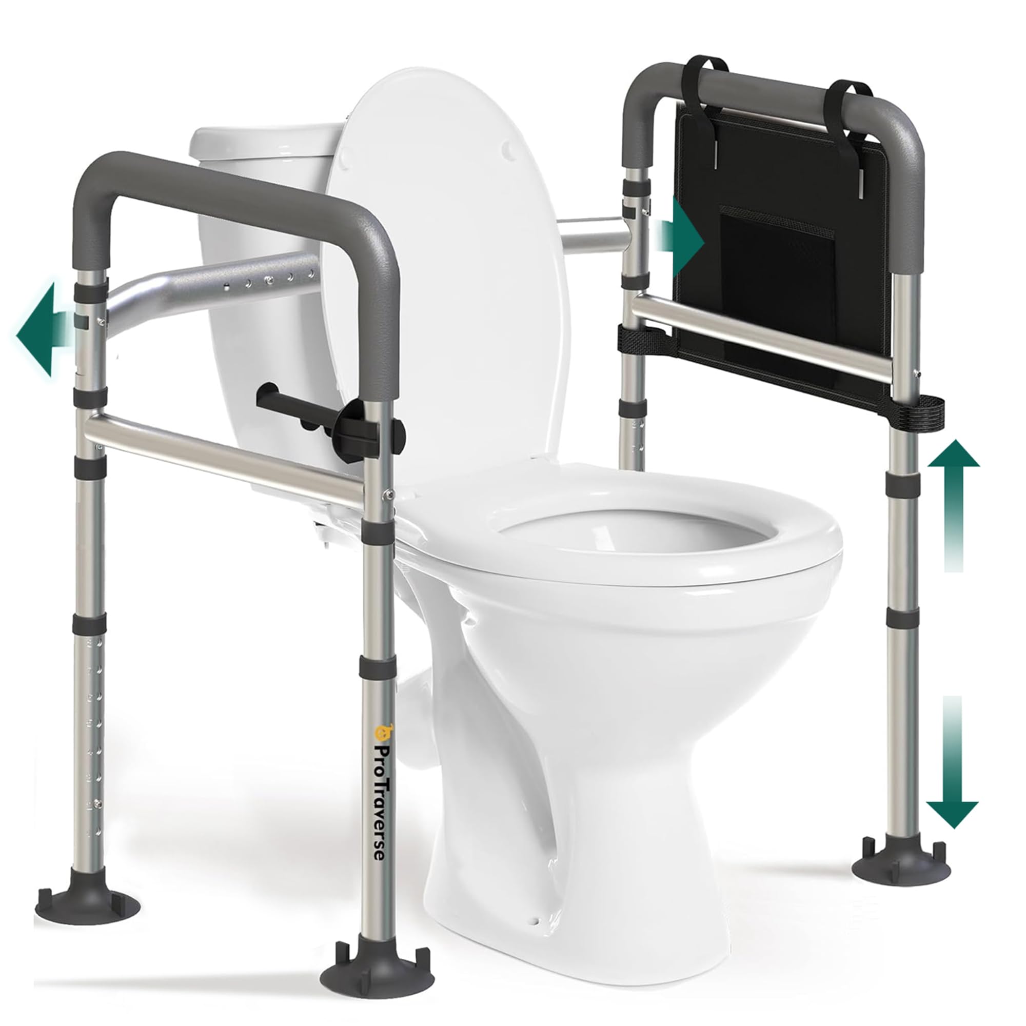 Raised Toilet Seat with Handles – Adjustable, 400 LBS, For Seniors & Pregnant