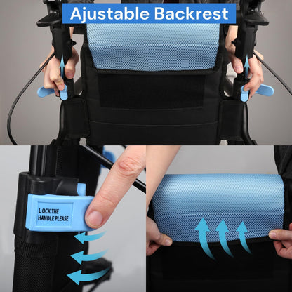 transport wheelchair with adjustable backrest