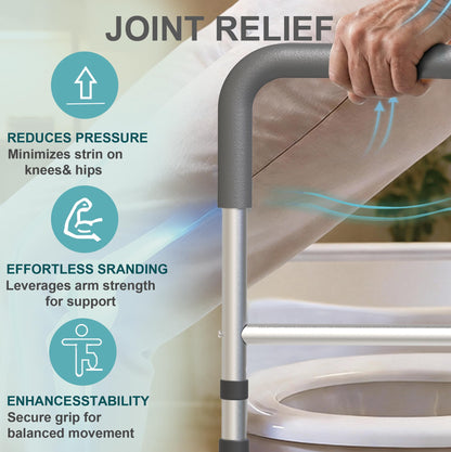 Foldable Toilet Safety Rails with Adjustable Support Handles