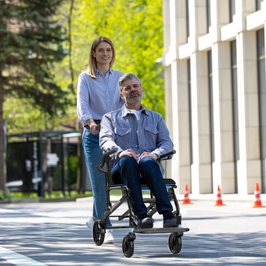 ProTraverse Ultra-Lightweight Portable Transport Wheelchair for Adults