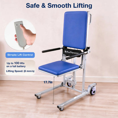 Electric Floor Lift Chair for Seniors, 330 lb Capacity with Wheels