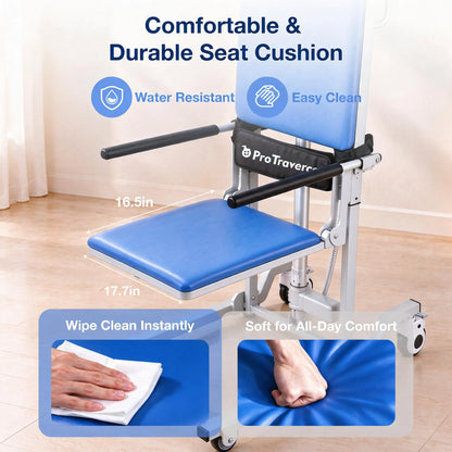 Electric Floor Lift Chair for Seniors, 330 lb Capacity with Wheels