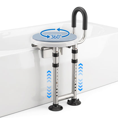 360° Swivel Shower Chair for Safe & Easy Bathtub Transfers