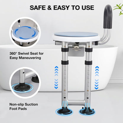 360° Swivel Shower Chair for Safe & Easy Bathtub Transfers