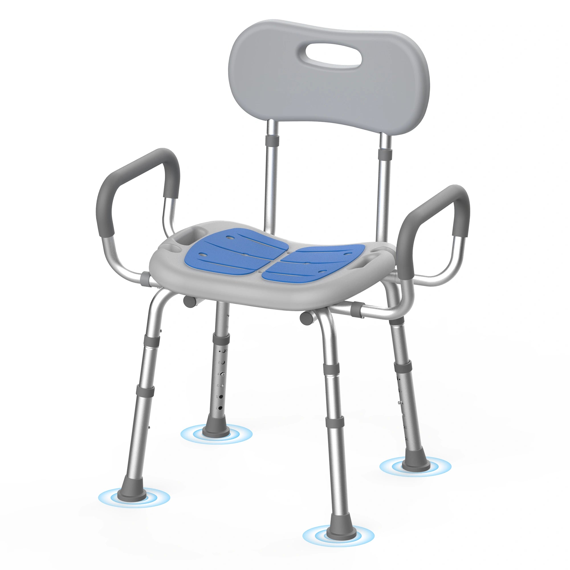 Heavy Duty Shower Chair with Arms & Back, Adjustable