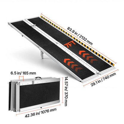 Portable Wheelchair Ramp for Easier Home Entry, 7FT Folding Design