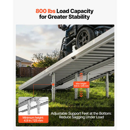 Portable Wheelchair Ramp for Easier Home Entry, 7FT Folding Design