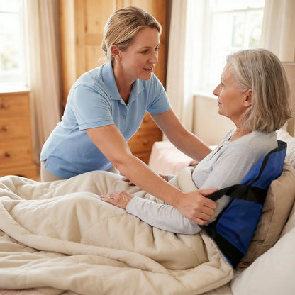 positioning bed pad with reinforced handles