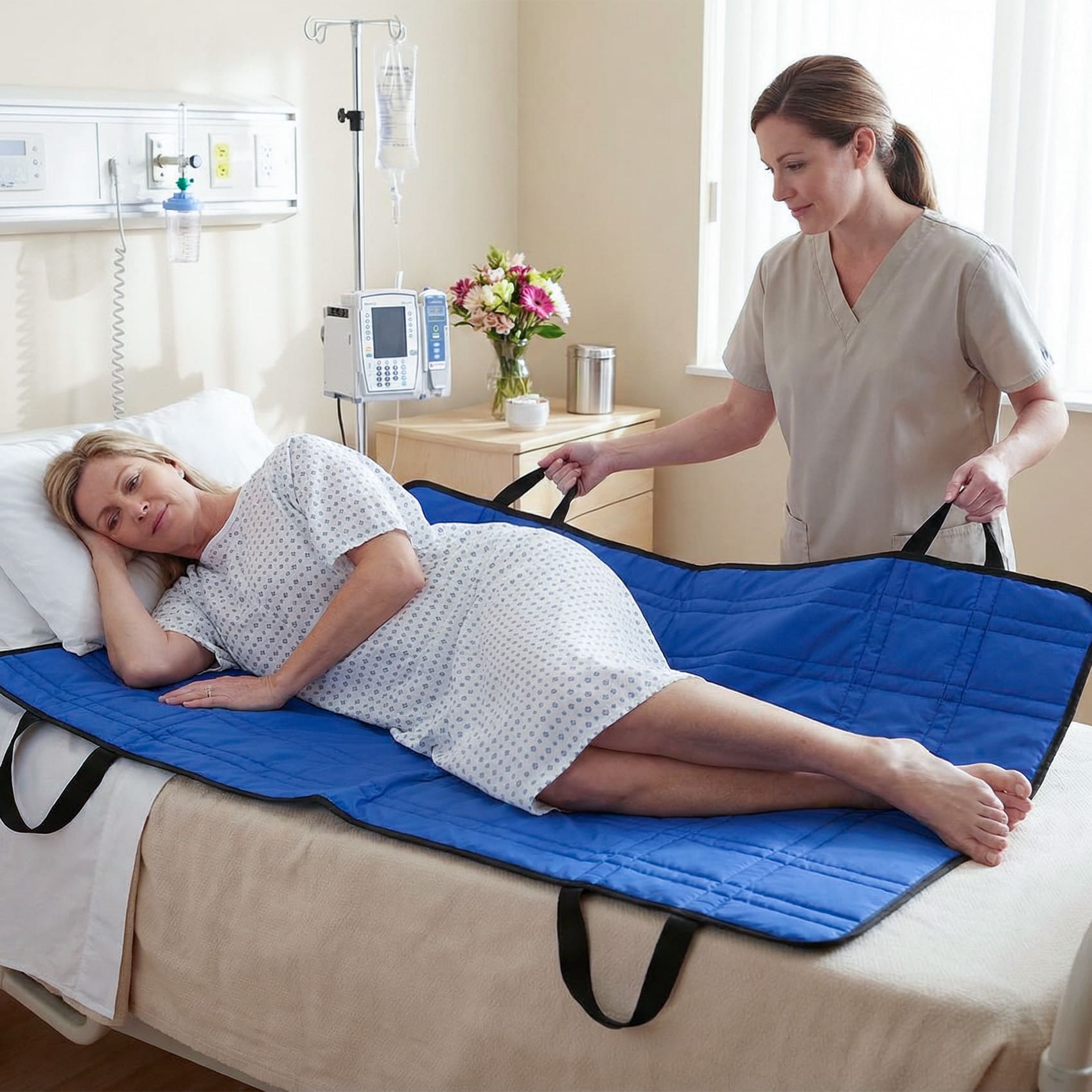 improvia positioning bed pad with handles