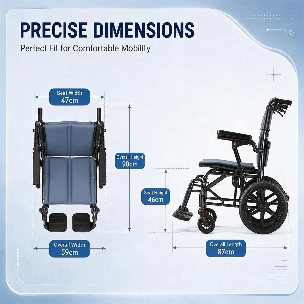 Foldable Transport Wheelchair for Easy Everyday Mobility