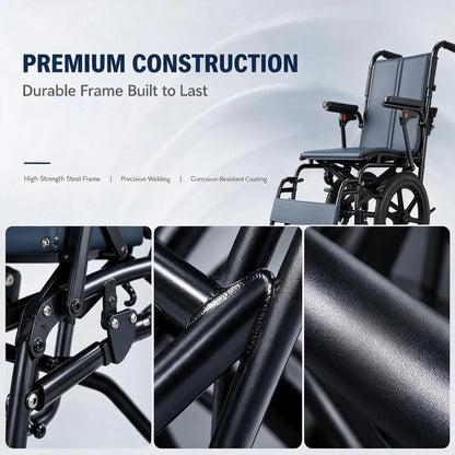 Foldable Transport Wheelchair for Easy Everyday Mobility