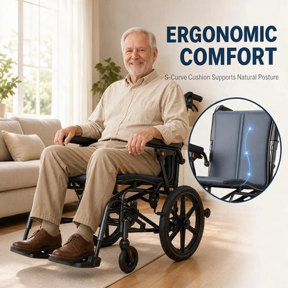 Foldable Transport Wheelchair for Easy Everyday Mobility
