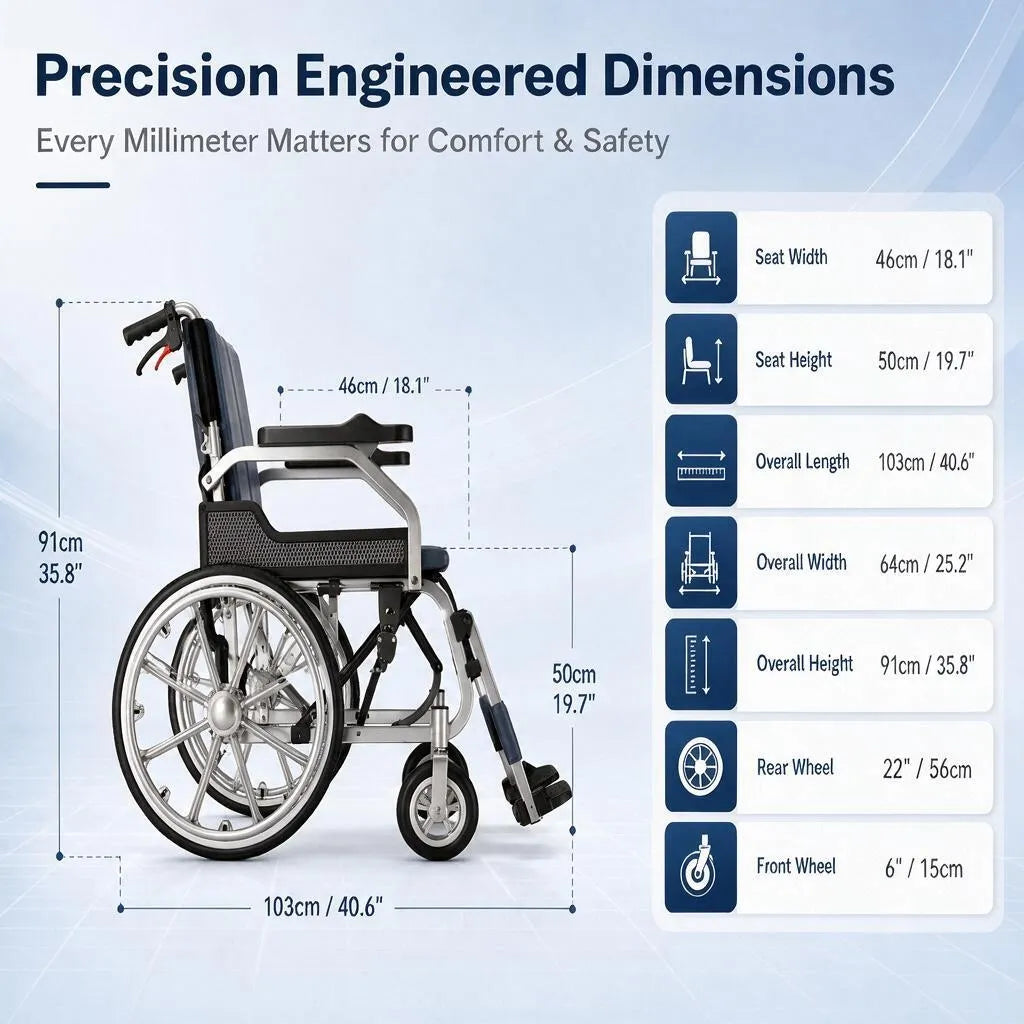 Foldable Transport Wheelchair for Easy Everyday Mobility