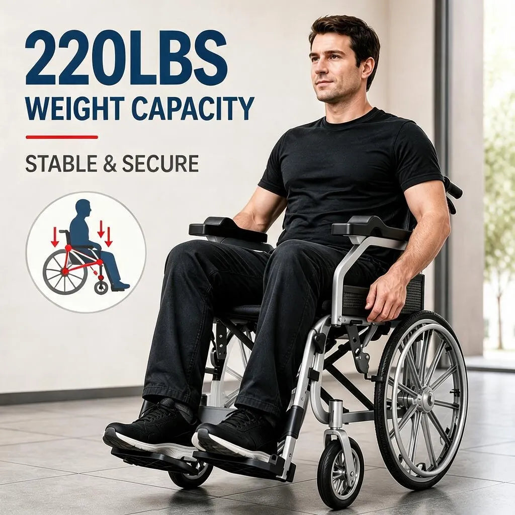 Foldable Transport Wheelchair for Easy Everyday Mobility