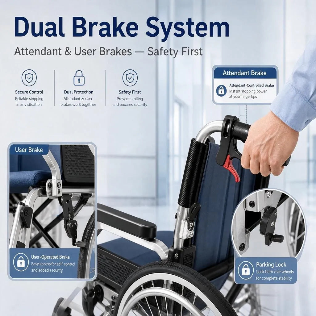 Foldable Transport Wheelchair for Easy Everyday Mobility