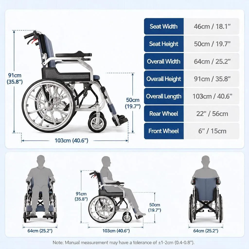 Foldable Transport Wheelchair for Easy Everyday Mobility