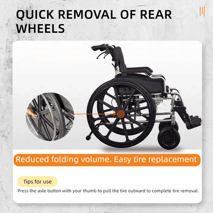 Foldable Wheelchair – Lightweight Travel Chair, Ergonomic Comfort