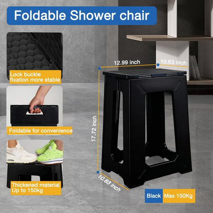 folding shower stool#zh450 black