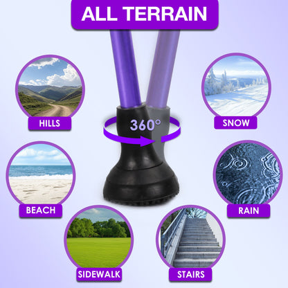 Foldable Lightweight Walking Cane for Seniors with Wrist Strap & Emergency ID Tag