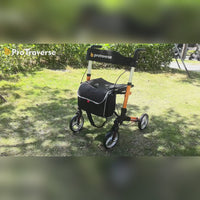 Foldable Rollator Walker for Seniors with Padded Seat and Height Adjustment