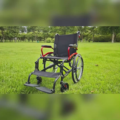 ProTraverse  Lightweight Foldable Wheelchair – Portable with Swing-Away Footrests