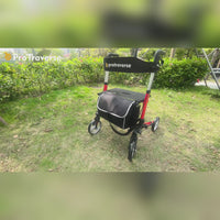 Lightweight Foldable and Adjustable Height Rollator Walker for Seniors with Seat