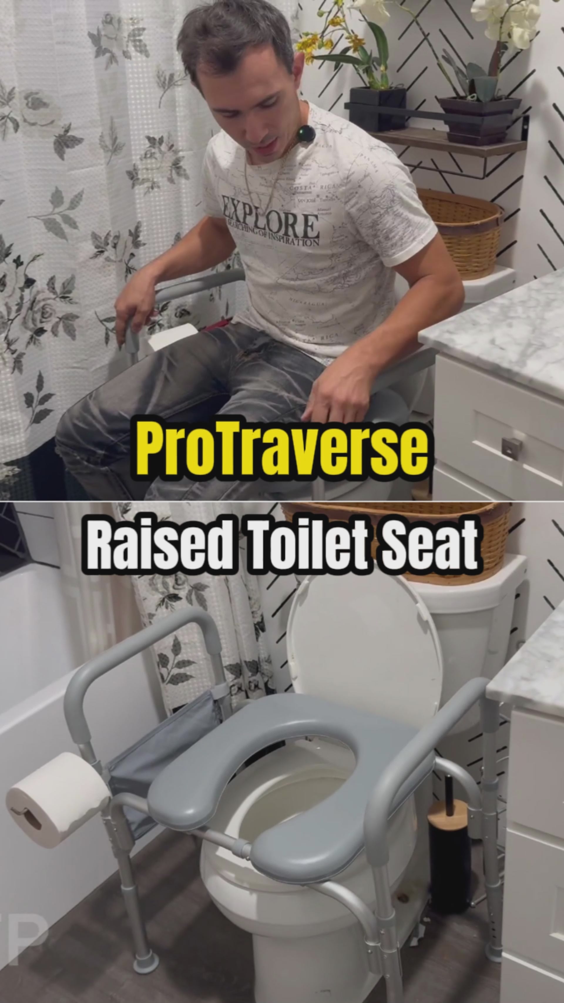 Load video: raised toilet seat for elderly#bs02