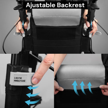 transport wheelchair with adjustable backrest#a02 gray